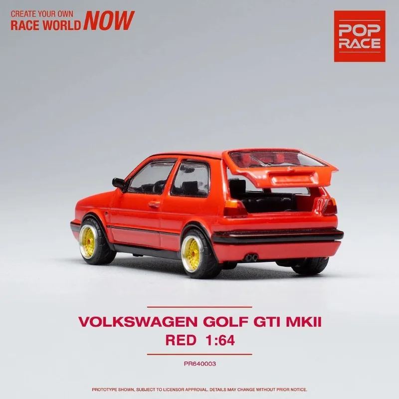 POPRACE Diecast 1/64 Scale Volkswagen Golf MK2 Red Boot Lid Can Be Opened Alloy Car Model Toys for Boys Gift Kids Toys Boys
