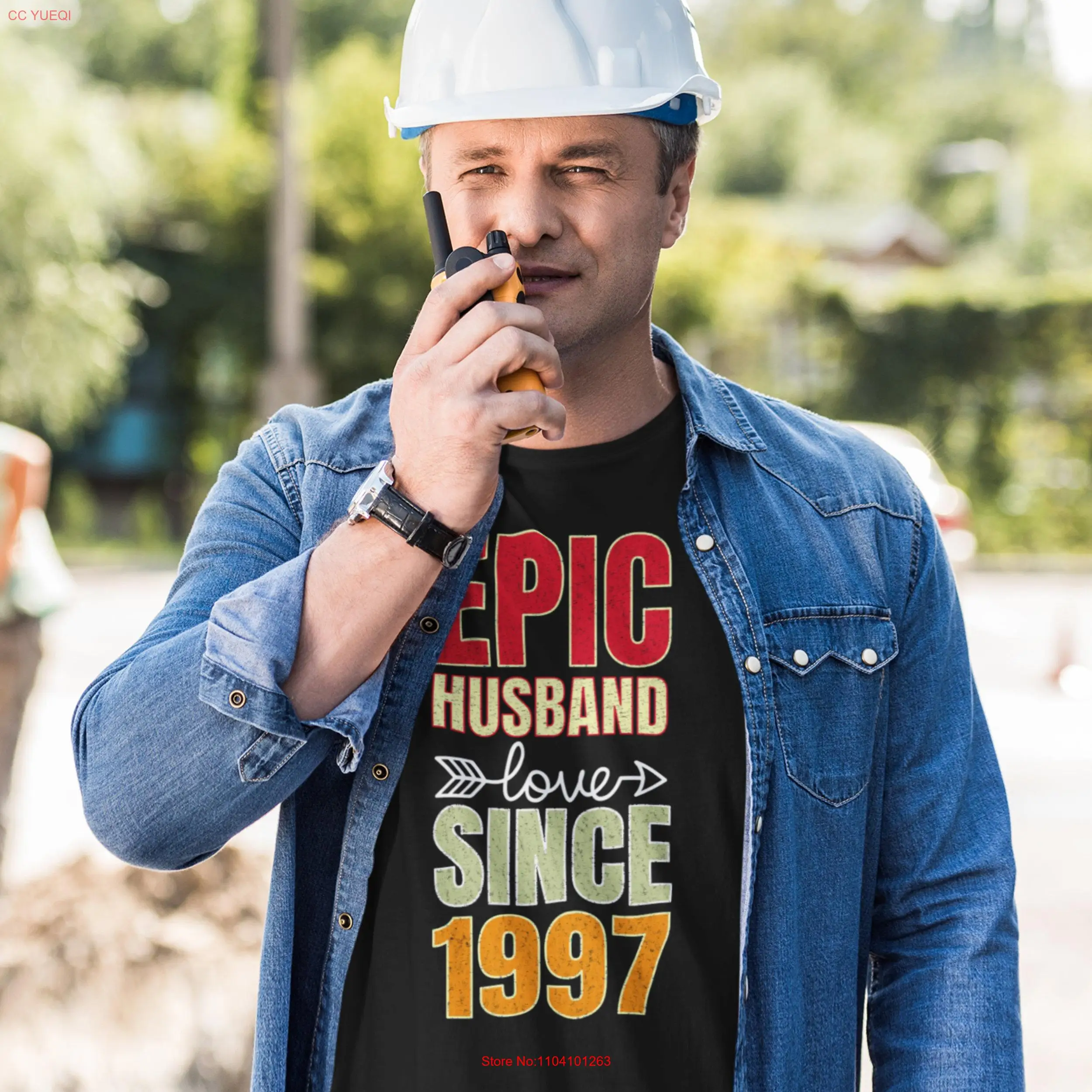 

27th Wedding Anniversary GifT T Shirt for him Epic husband Since 1997 matching couple long or short sleeves