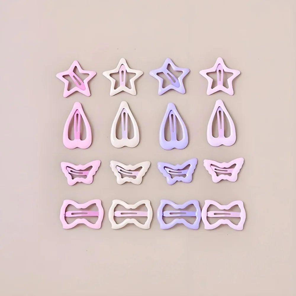 10/20/30Pcs Butterfly/Five-pointed Star/Heart Star Hair Clips Set Mixed Styles Non-Pull Barrettes Side Bangs Clip