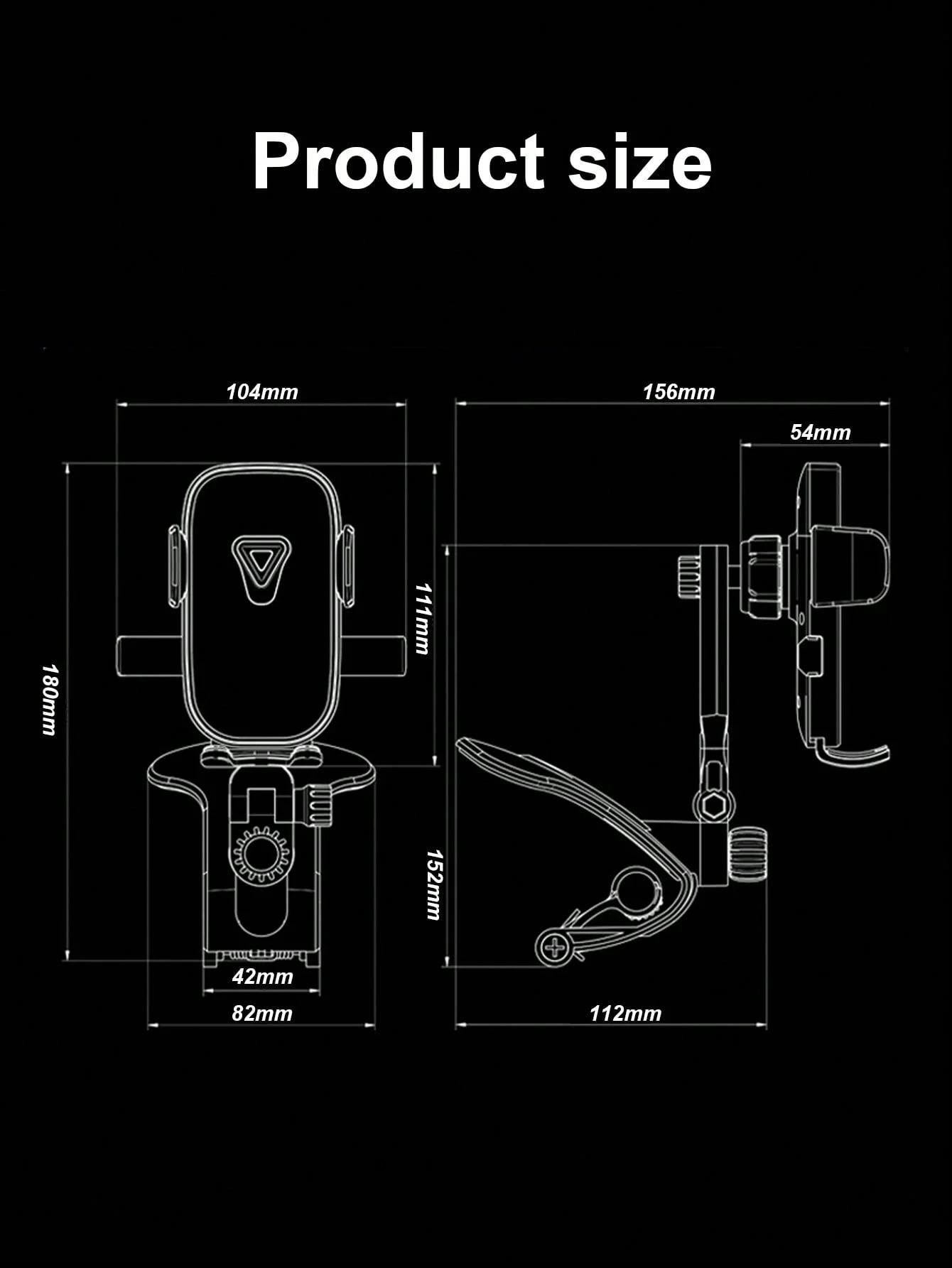 Supporto universale per telefono da auto – 360 °   Supporto a gravità rotante con clip regolabile, blocco automatico, funzionamento con una sola mano, visualizzazione non bloccabile,