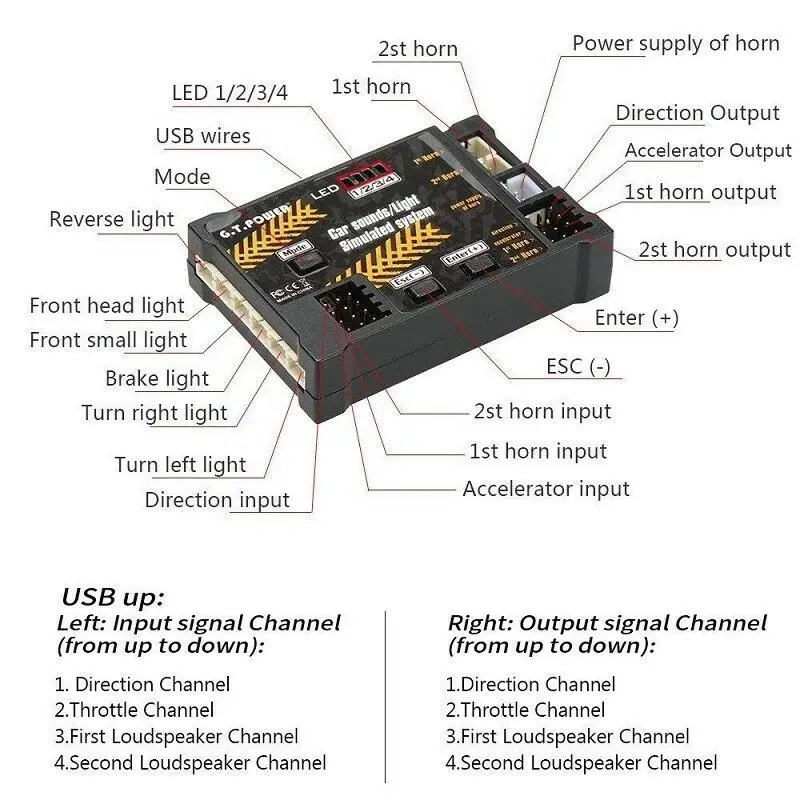 GT POWER RC Sound / LED Light Simulated System 1/10 TAMIYA Drift Car Buggy