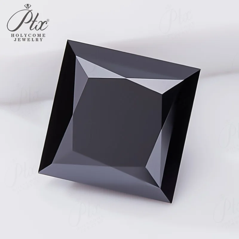 

Moissanite Stone Loose Wholesale Size 3.0mm~8.0mm Princess Cut Black Color GRA Certificate Bead for Engagement Rings Charms