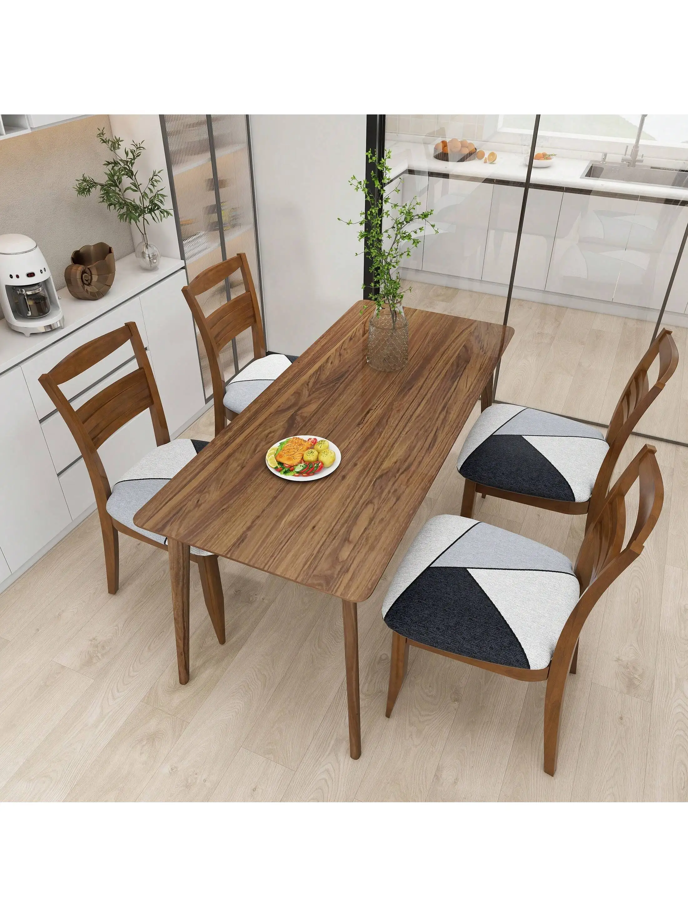 1/4/6 printed elastic table and chair cushion covers, suitable for all seasons, applicable to dining rooms, living rooms