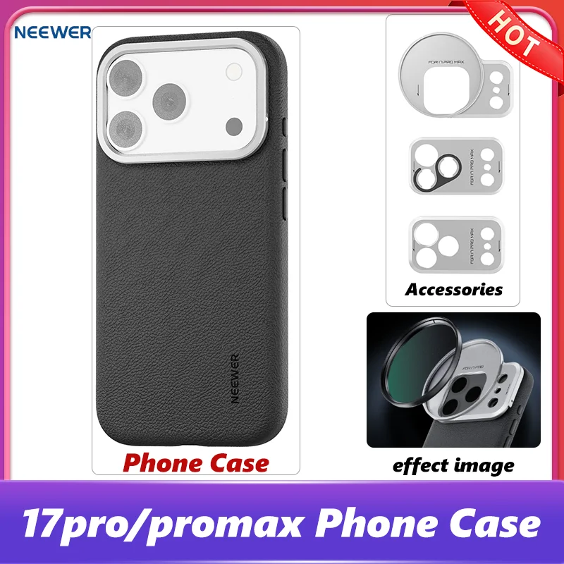 

NEEWER для iphone 17 Pro/Pro Max чехол для телефона с фотосъемкой, защитный сверхпрочный чехол из ТПУ/ПК с кольцом фильтра 67 мм