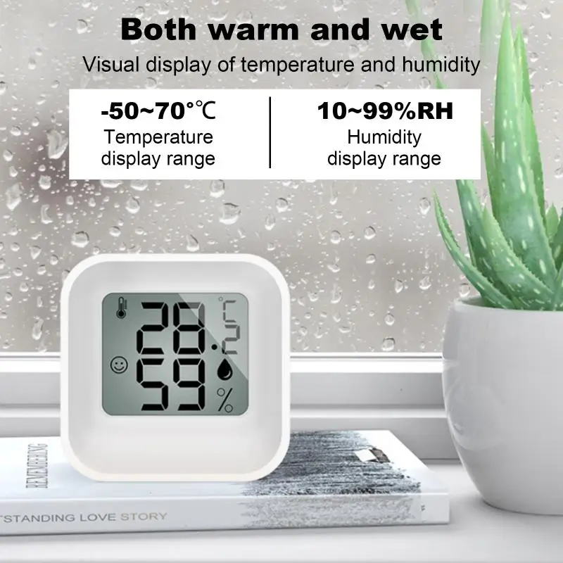 Mini Indoor Thermometer LCD Digital Temperature Sensor Humidity Meter Thermometer Gauge Weather Station for Home Room Hygrometer