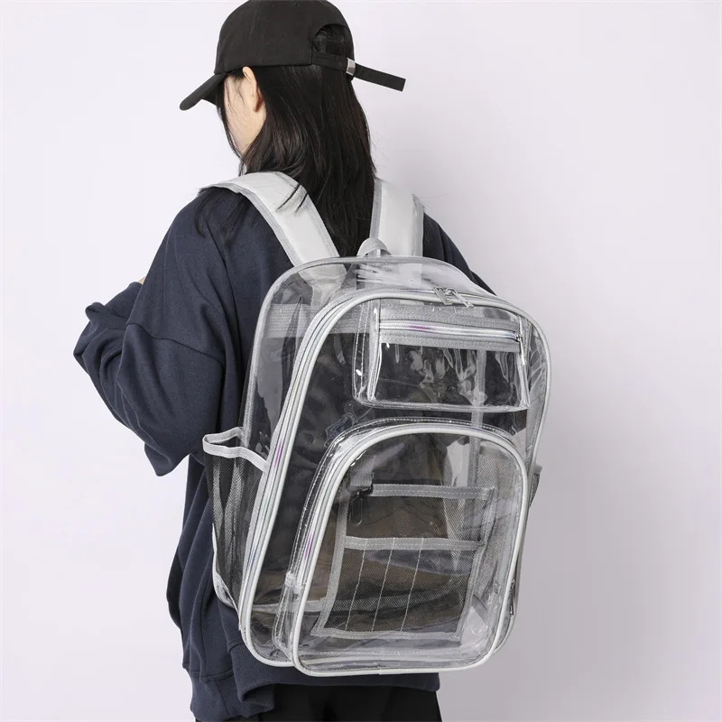 Chikage personalidade bolsa de geléia transparente, mochila de PVC impermeável, grande capacidade multifunções, nova moda coreana