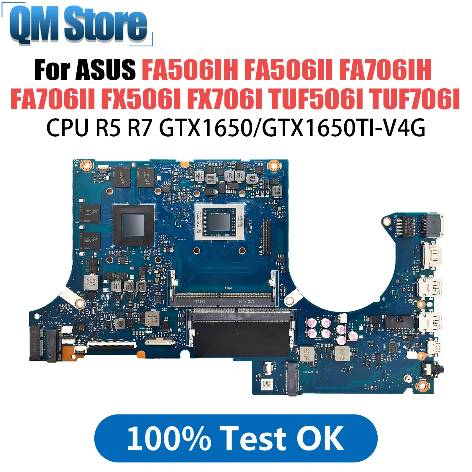 For ASUS FA506IH FA506II FA706IH FA706II FX506I FX706I TUF506I TUF706I Laptop Motherboard CPU R5 R7 GTX1650/GTX1650TI-V4G