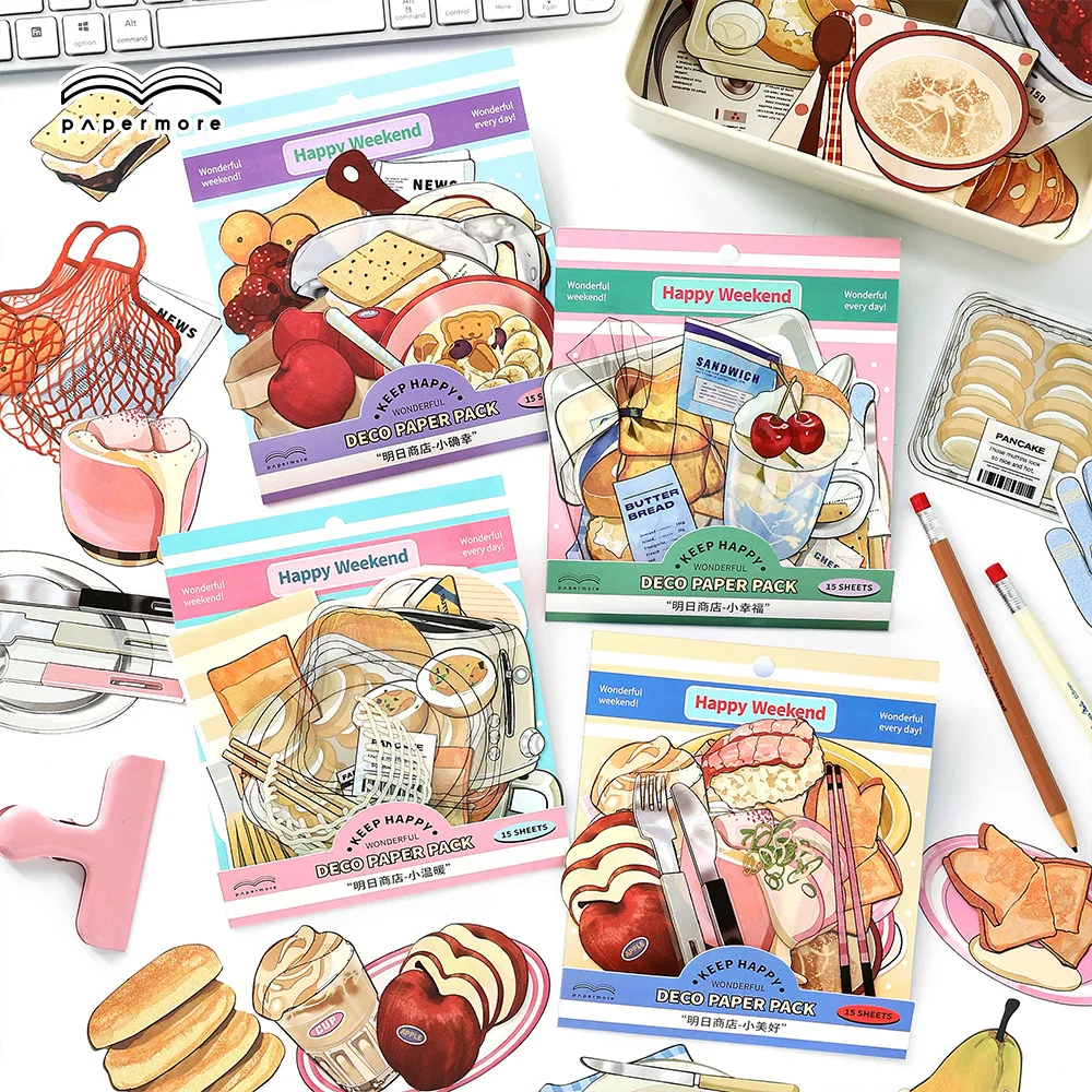 15pcs/lot Memo Pads Material Paper Tomorrow's store Collection Journal Scrapbooking Card Background Decoration Paper