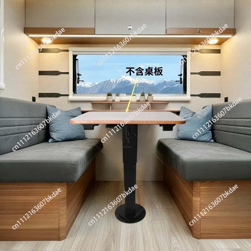 Table Leg Aluminum Pneumatic Lifting Desk Leg with Sliding Frame & Rotating Base Plate for Boat Marine Trailer Caravan