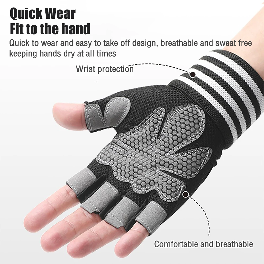 Workout Gym Gloves Training Sport Gloves for Men Women Fitness Body Building Weightlifting Gym Hand Wrist Palm Protector Gloves