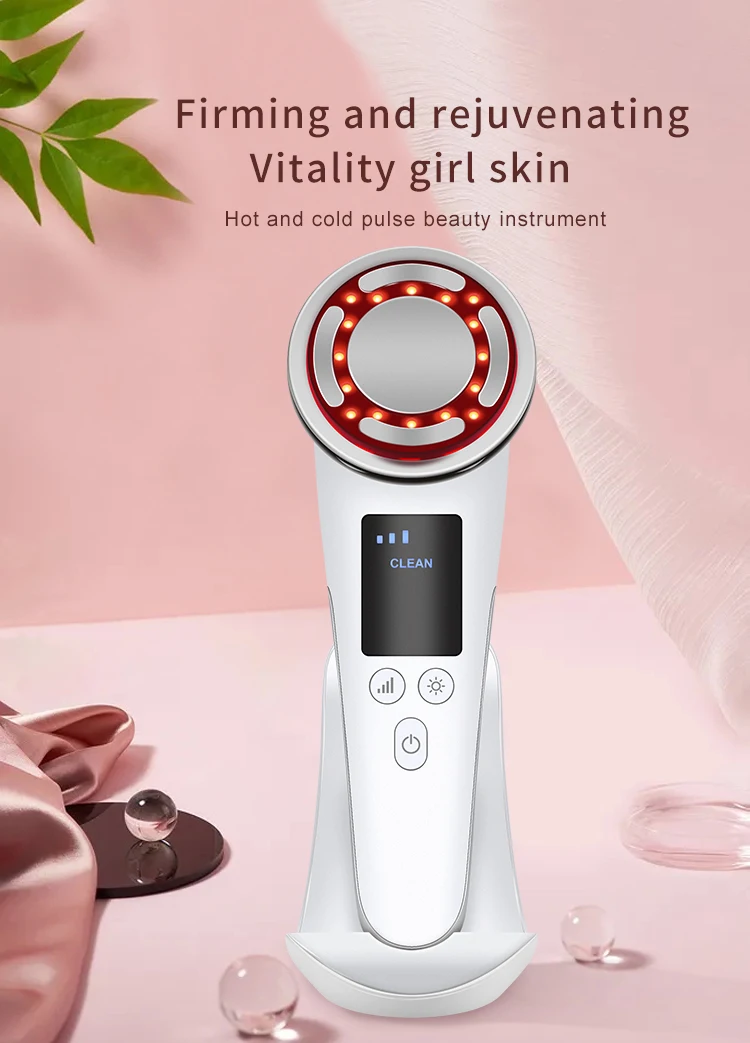 LED EMS High Frequency Hot And Cold Dual Use Lifting Face Massager Beauty Equipment For Home Use Skin Care Facial Machine
