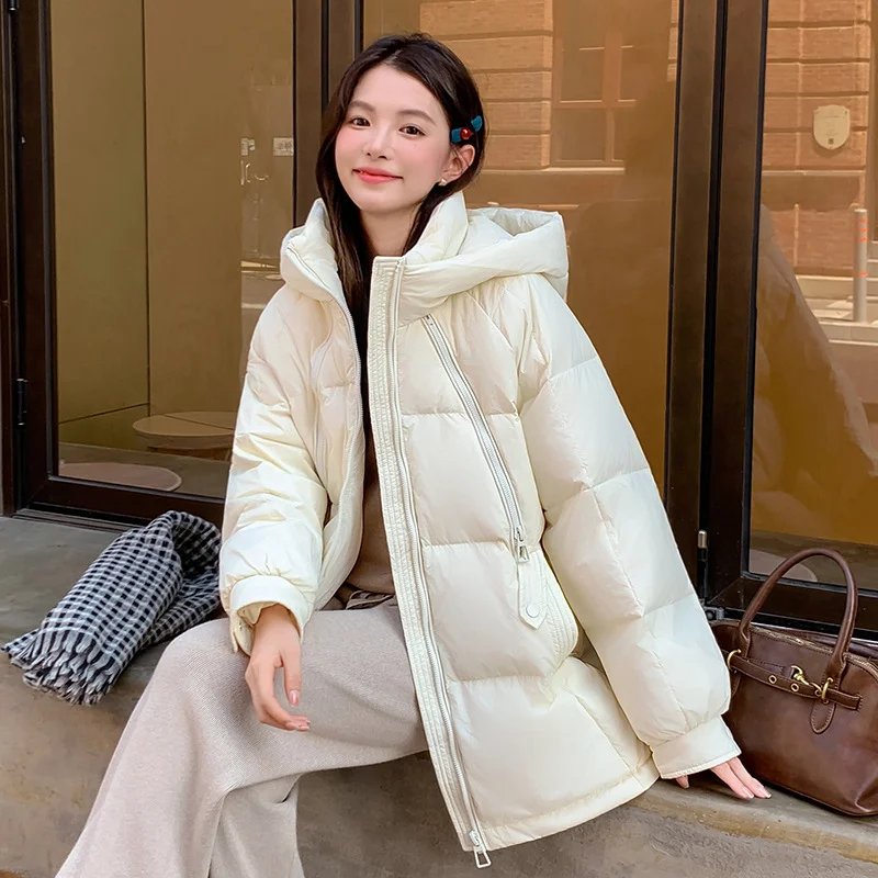 Piumino di media lunghezza 2025 Nuovo arrivo invernale Taglie forti per donne curvy - Cappotto alla moda per pendolari con cappuccio oversize e ispessito