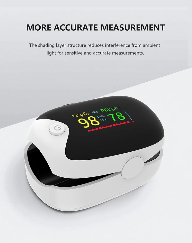 AiQUE Finger Pulse Oximeter Medical Grade SpO2 Monitor TFT Portable Blood Oxygen Saturation Monitor for Adults Seniors