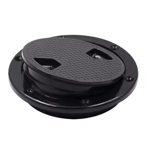 Boat 4"/6"/8" Deck Plate Black Nylon Circular Non Slip Inspection Access Hatch with Detachable Cover for Yacht Hardware