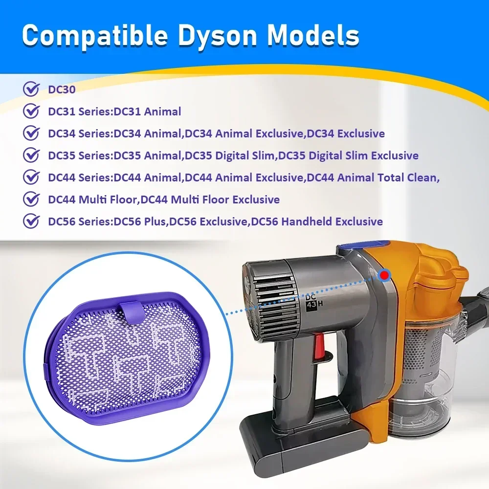 HEPA Filter For Dyson DC30 DC31 DC34 DC35 DC44 DC45 DC56 Handheld Vacuum Cleaner Washable Dust Filters Parts