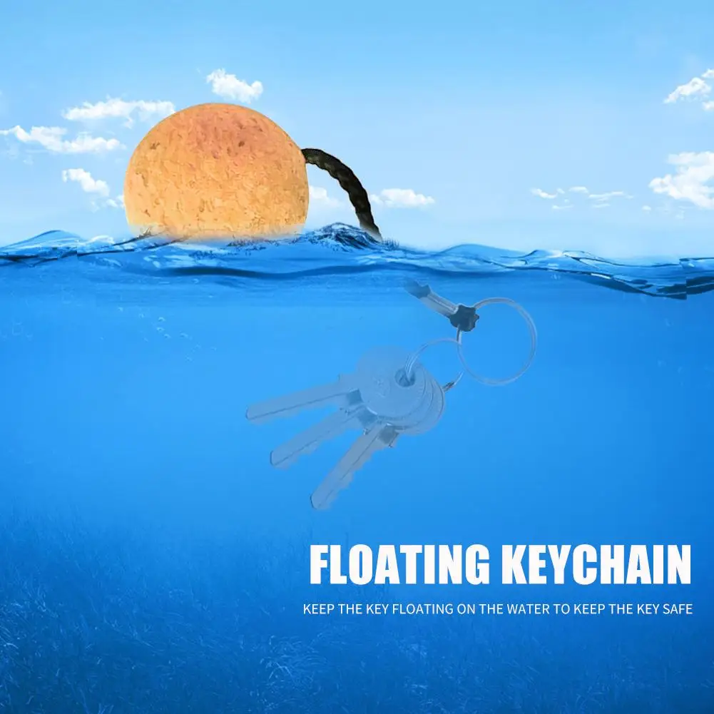 

50mm Key Chain Buoy Boating Accessory Floatable Cork Ring Floating Cork Keyring Water Buoyant Ball for Water Sports