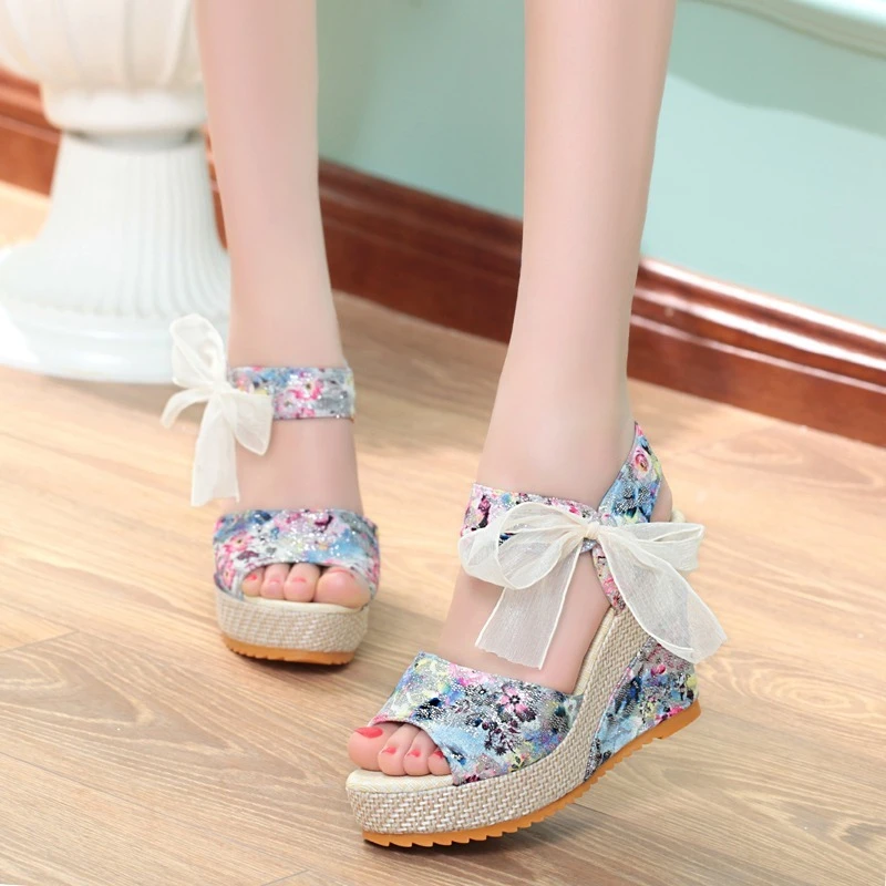 Fashion Trending Luxury Vip Women's Sandals Platform Flowers Summer 2025 Offers Original Ladies Shoes Asian Size New Breathable