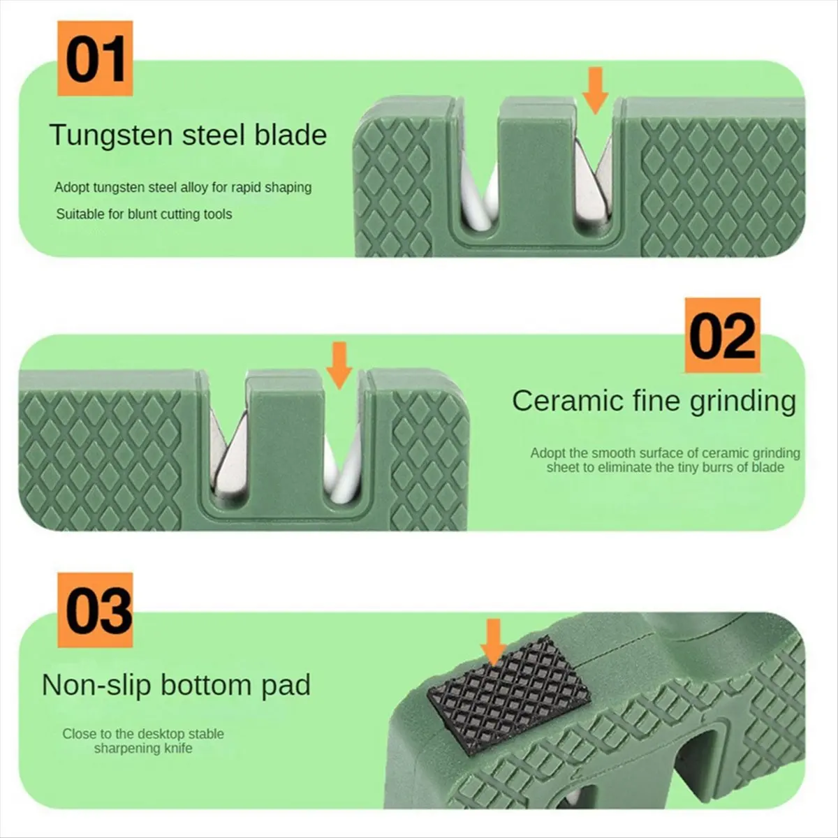 KSOL B-Knife Sharpener Pocket Ceramic Sharpen Tool Scissor Sharpen Gears Carbide Knife Whetstone Outdoor Multi Tools