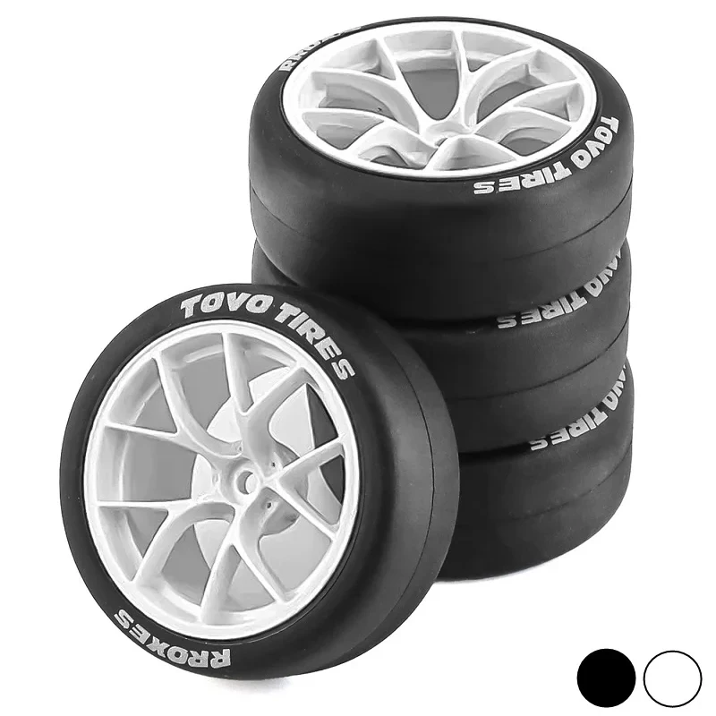 

4pcs 65mm Hard Drift Tire 1/10 RC Drift Car On Road Touring Racing Car Tyre Wheel for Tamiya TT01 TT02 XV01 PTG-2 Kyosho HPI HSP