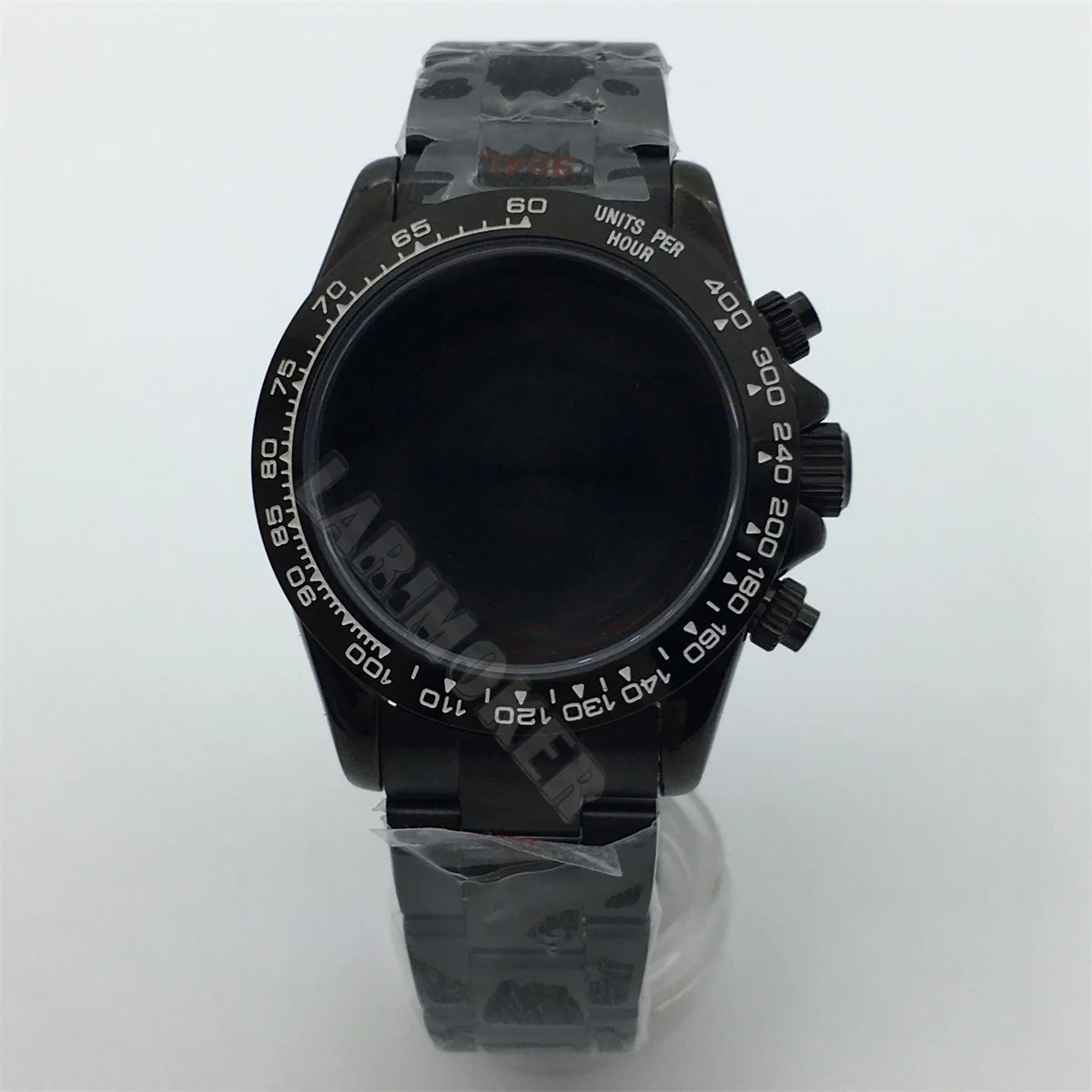 39mm ケース、サファイアガラス、ステンレススチールストラップ、メンズクォーツ時計アクセサリー、VK63 および VK64 クォーツムーブメントに最適