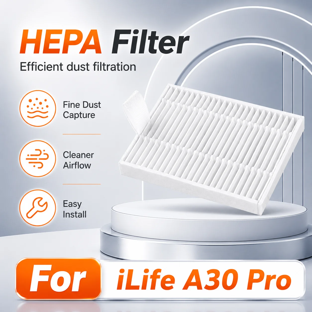 Compatible For ILife A30 Pro Replacement Parts Kit Main Brush Side Brush HEPA Filter Mop Dust Bag 5000pa Odkurzacz Akcesoria image 5