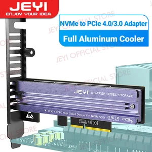 JEYI M. 2 NVME ke Adaptor PCIe 4.0 3.0 dengan Heatsink SSD Aluminium, Kartu Ekspansi NVMe 64Gbps Gen4 PCIE x1 X4 X8 X16 untuk Desktop 12 penjualan terbaik pcie 3.0 x4 ke adaptor usb - №