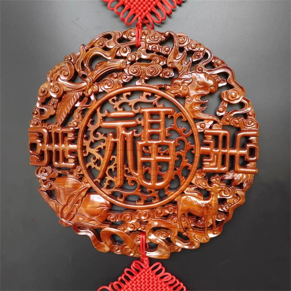 

Peach wood, fortune and longevity pendants, wealth and auspiciousness, home decoration, new house relocation, feng shui decorati