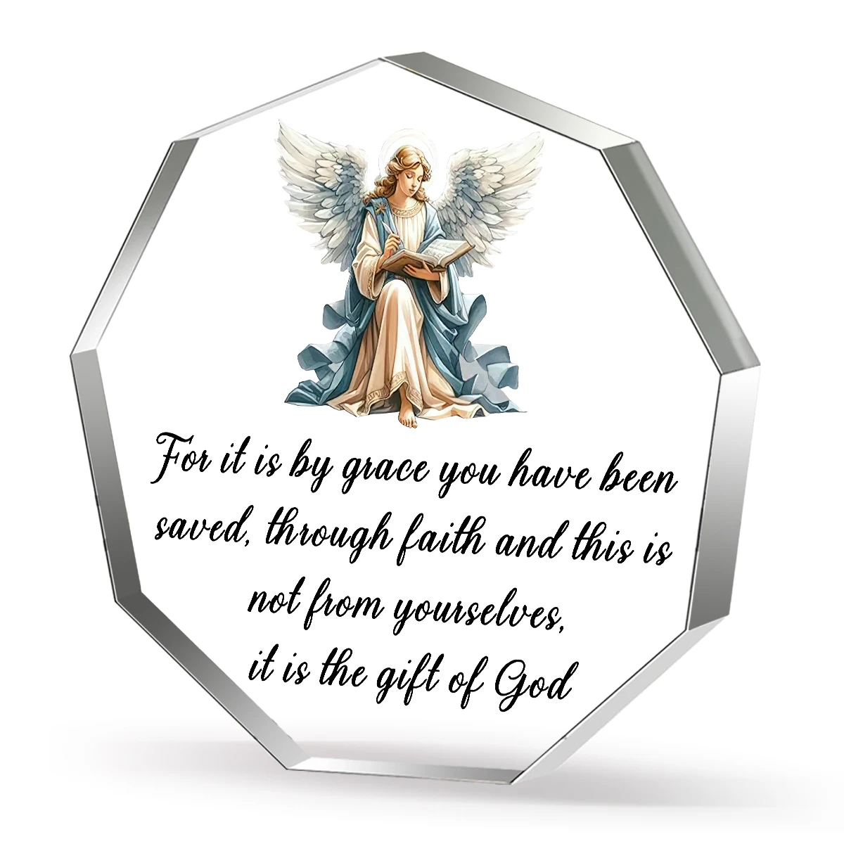 2D Flat Design, 1 Piece Bible Verse Acrylic Nativity Scene Ornament, Ideal for Easter - Religious Holiday Gift for Christians