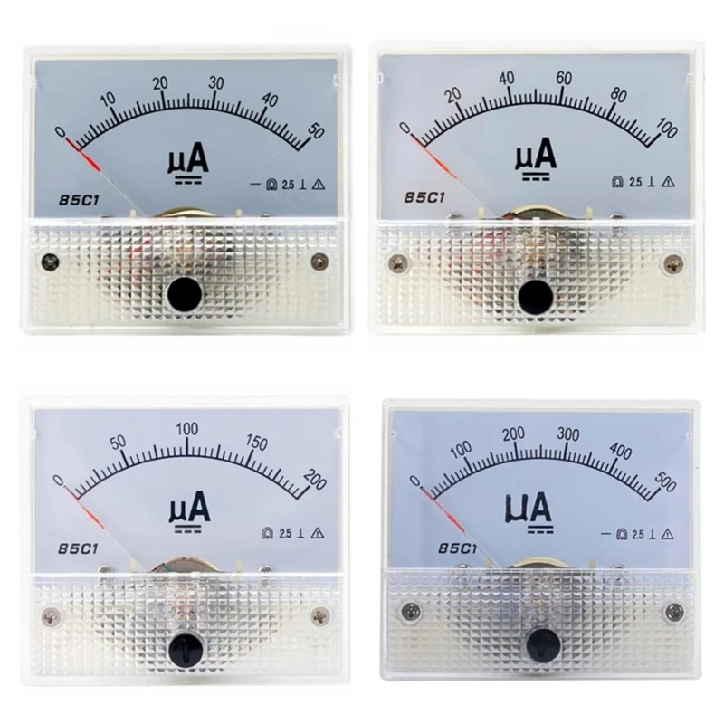 Y1UB AMP Analog Meter Panel Current Ammeter Rectangle Panel Mounted Current Meter