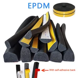 Ruban isolant en éponge de caoutchouc, mousse acoustique antichoc, bande d'étanchéité auto-arina, porte Epdm, fenêtre, toit de voiture, étanche à la poussière, 1 m, 2 m, 3m
