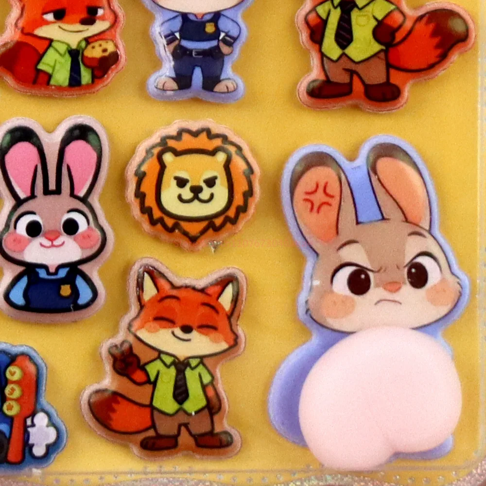 20 autocollants Kawaii Zootopia pour les fesses, autocollants doux pour les fesses, autocollants de décompression, autocollants 3D à bulles, décoration de coque de téléphone, cadeaux
