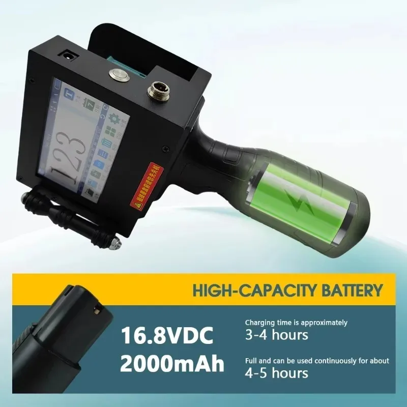 Handheld Inkjet Printer 600DPI Mini 2‑50mm Date Batch QR Logo Printing Coder for Cans Metal Glass CE Certified Quick‑Drying Ink