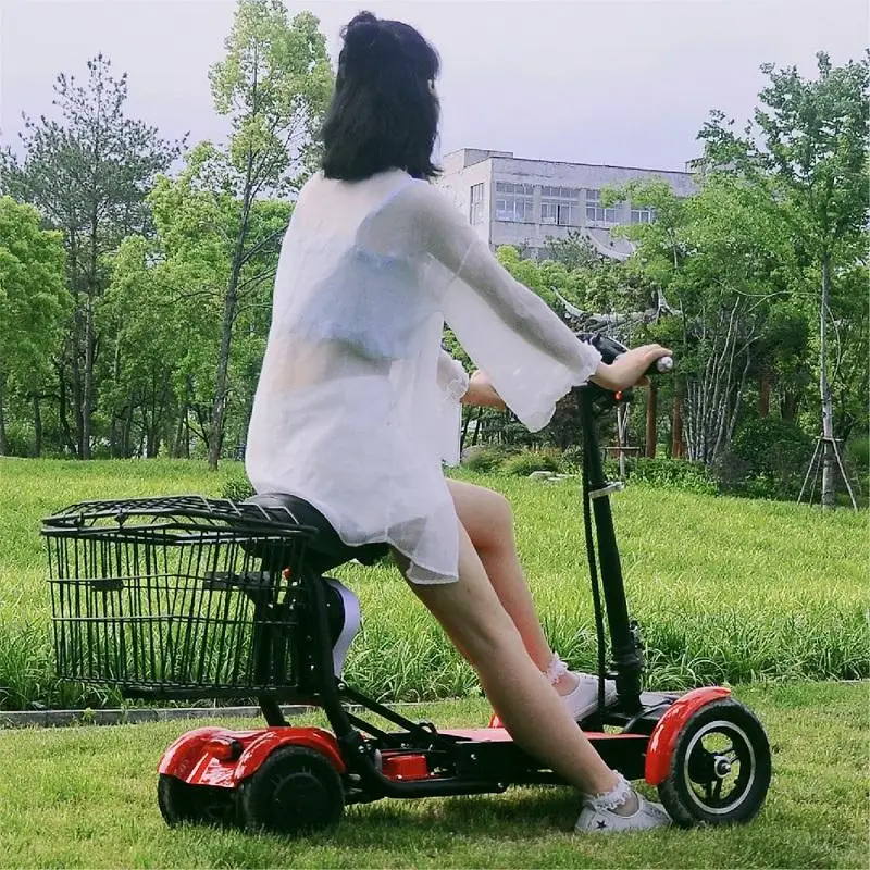 

Mini Foldable Mobility Scooter for Adults, Portable Electric Scooters, Wide Seat Electric Skateboard, New, 4 Wheels
