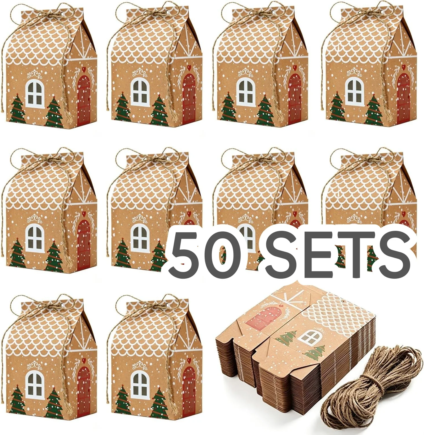 Wedding Favor Box - 10/50 шт. рождественских подарочных пакетов из