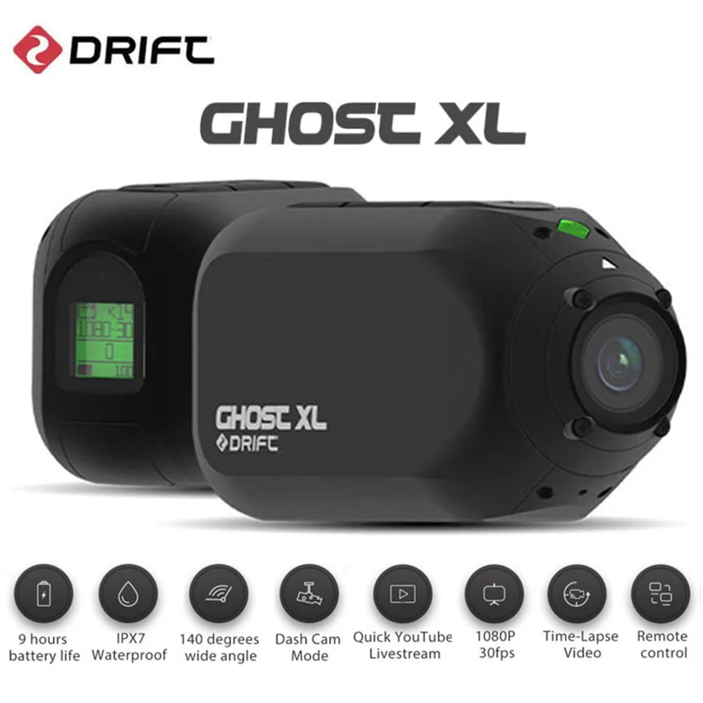 Drift Ghost XL Action Camera 1080P Full HD Video Camera Motorcycle Bike Bicycle Sport Camera Live IPX 7 Waterproof Cam