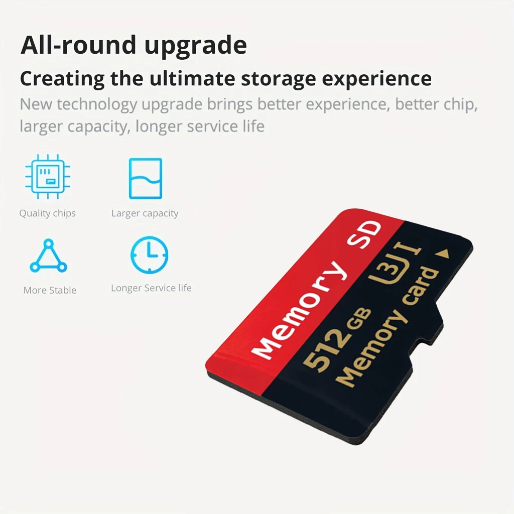 Original Class 10 512GB Micro TF/SD Card High Speed Memory Card Trans Flash Card SD Memory Card for Digital Camera