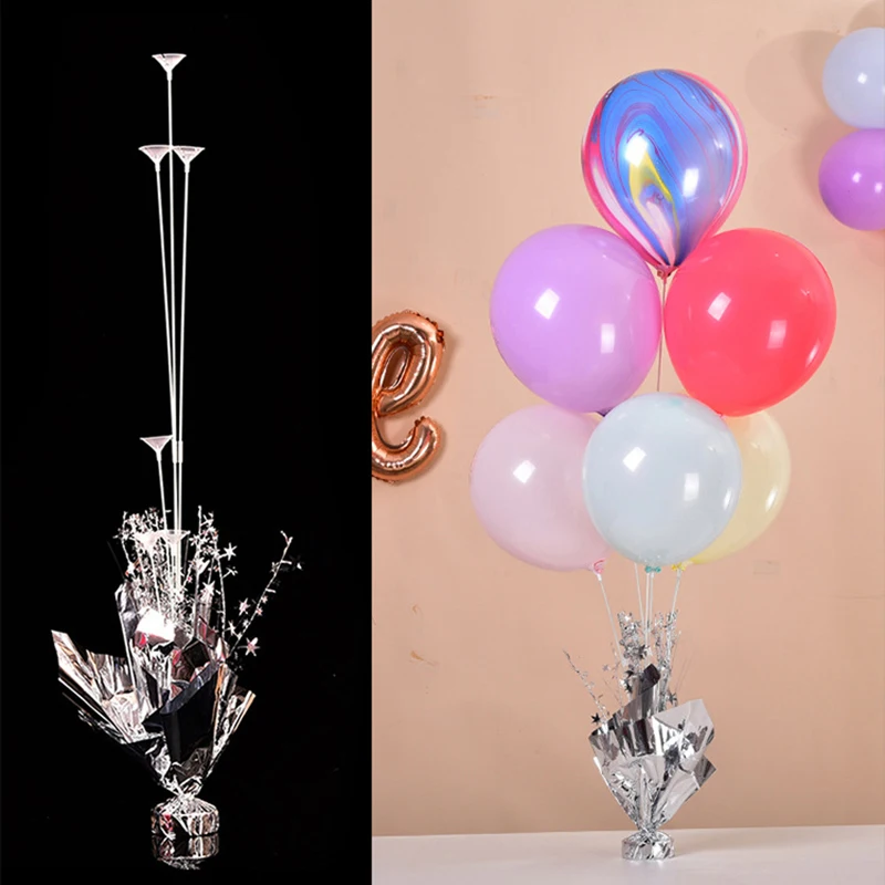 1ser 6 Head Star Grass Balloon Table Floating Stand Floating Column Birthday Wedding Party Decoration Supplies Baby Shower Props