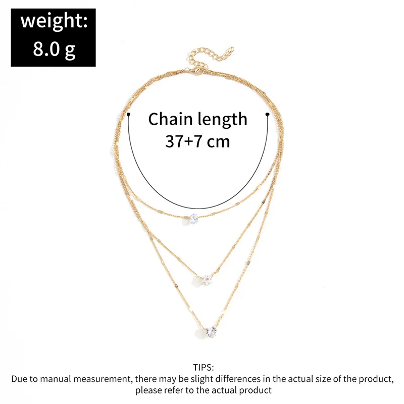 Multilayer Vintage Crystal Love Heart Pendant Choker Necklace for Women Wed Bridal Simple Thin Chain Aesthetic Neck Jewelry Gift