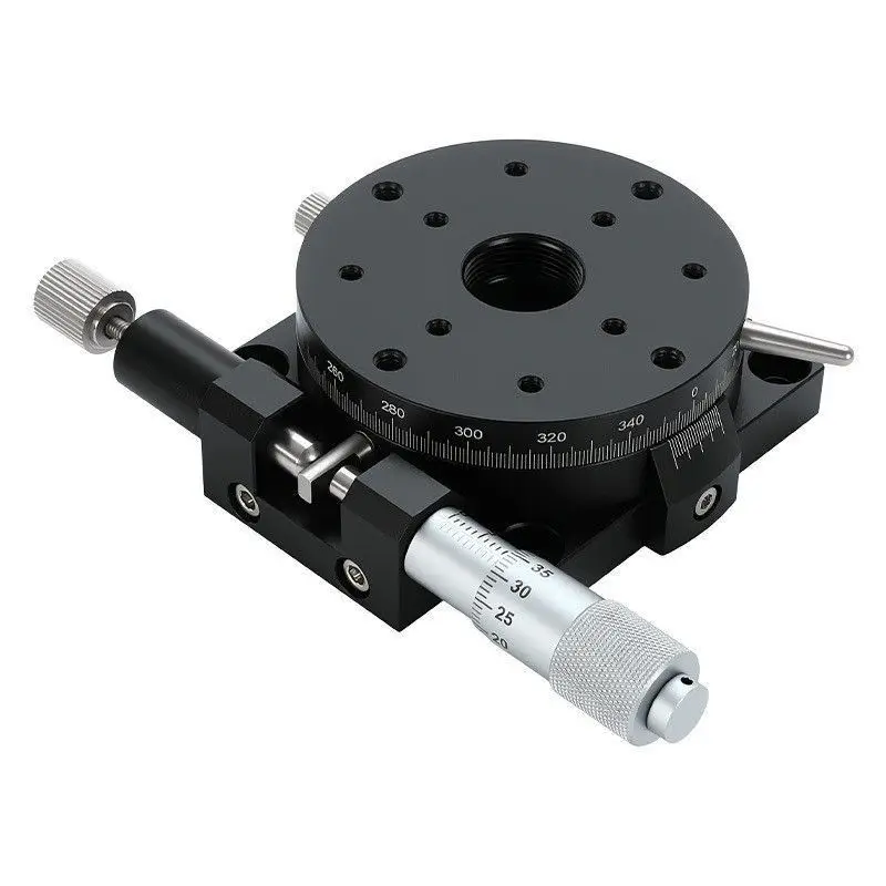 R-axis rotating platform Manual high-precision displacement table 360 ° angle fine-tuning optical slide table RS60/90/125