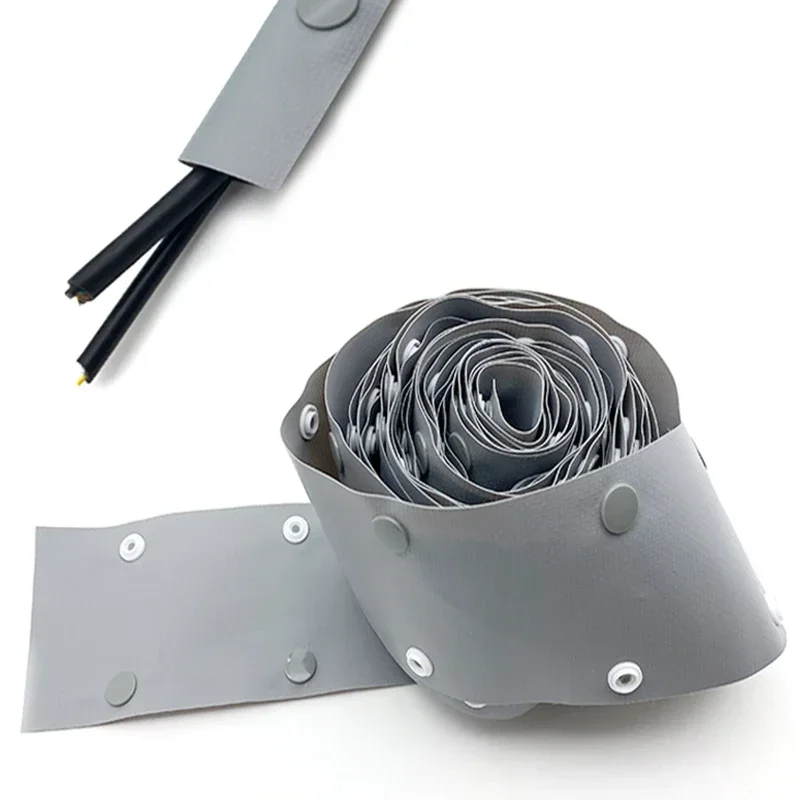 1M PVC Buckle End Tape Button Cable Protector Wire Wrap Cloth Wrap Sleeve PVC Cable Tube