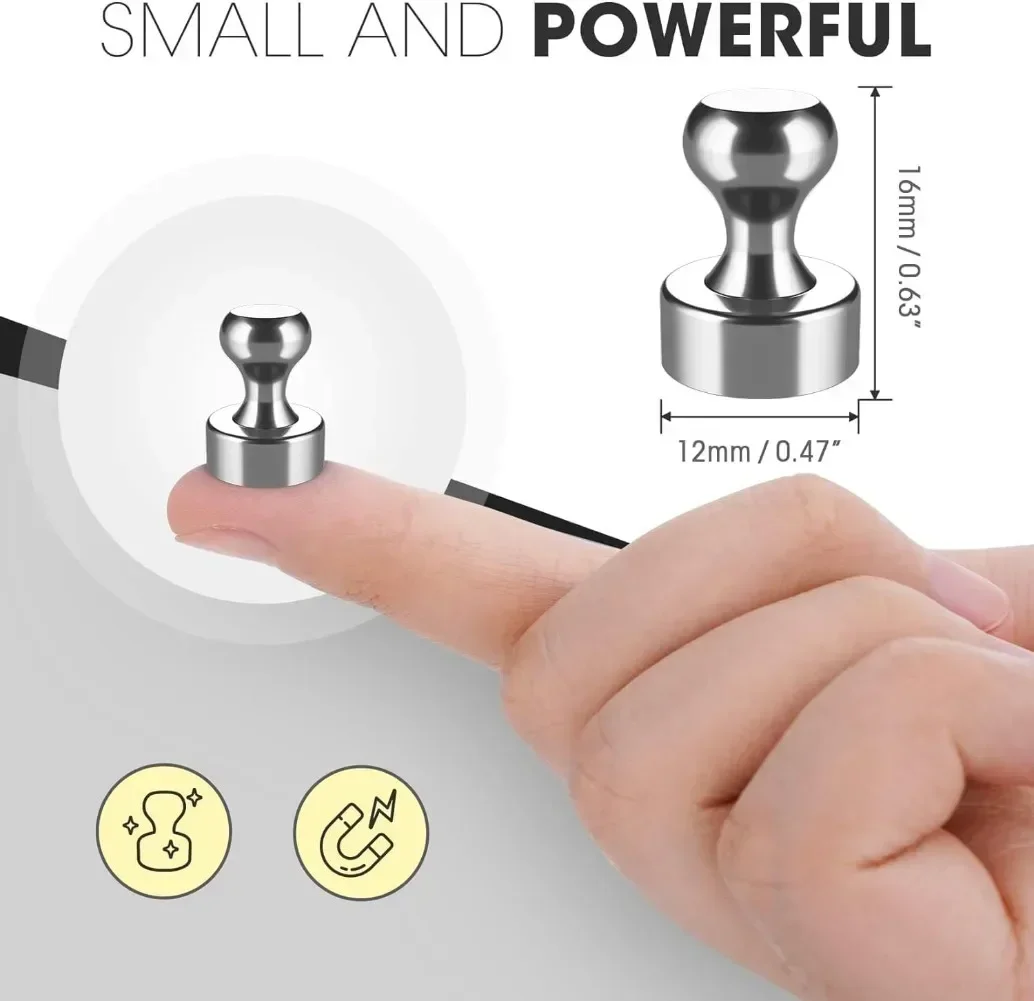 5/10/20 Pcs Super Strong Neodymium Magnetic Pushpins Sucker Thumbtack N52 Fridge Magnets Push Pin Refrigerator Whiteboard