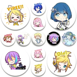 Funny Cartoon Style Badge Project Sekai Brooches on Backpack Clothes Handmade Round Enamel Pins for Jewelry Gift Accessory