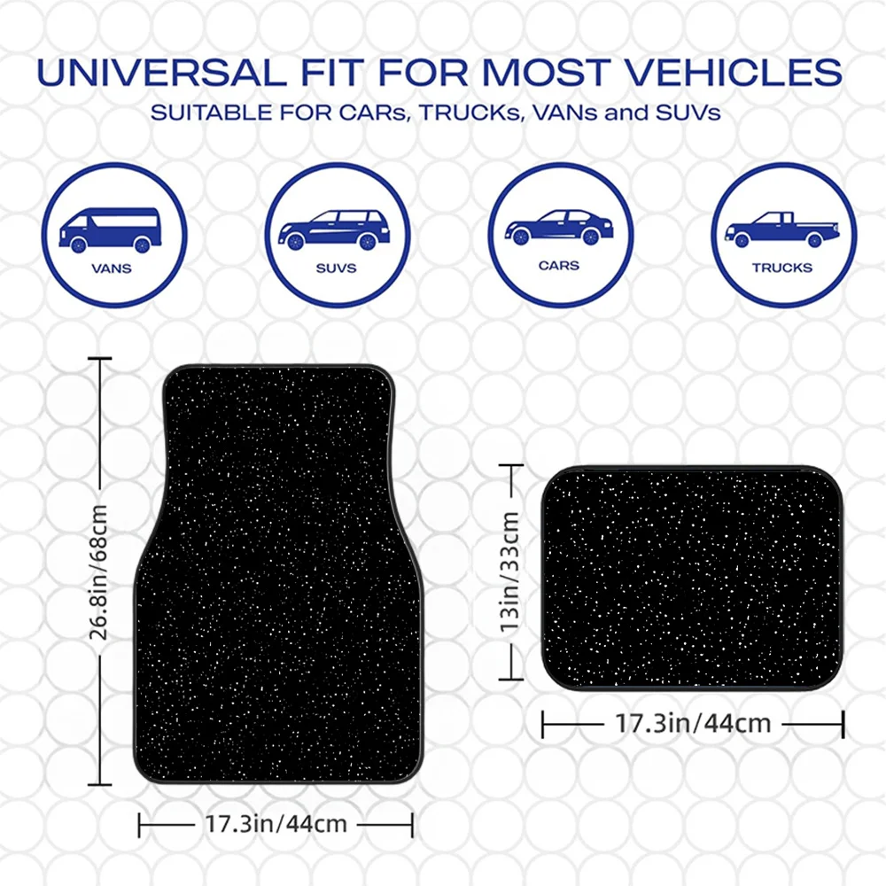 4pcs Black Starry Sky Print Mats/Suitable For Sedans, Trucks, And SUVs/Ideal Gift Choice/Durable Interior Accessories