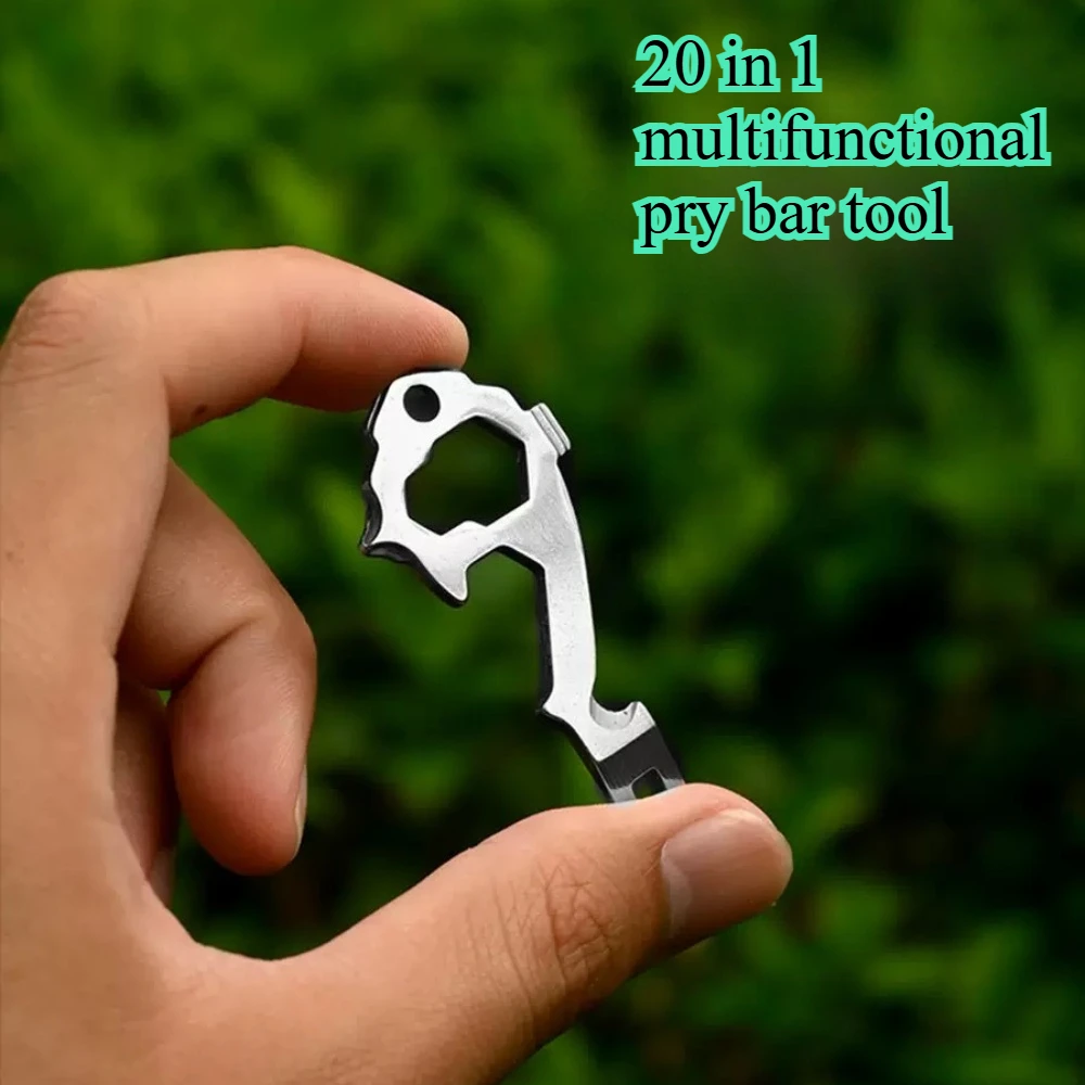 Multifunctional EDC Tool, Outdoor Mini Tool, Keyring Bottle Opener, Screwdriver, 20 in 1