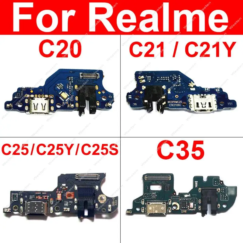 USB Charging Board For Realme C20 C21 C21Y C25 C25Y C25S C35 USB Charger Jack Board Connector Flex Cable Port Parts