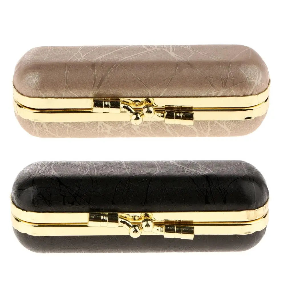 

Women 2 Pcs Case Holder with Mirror Rectangle Lip Balm Makeup Travel Case