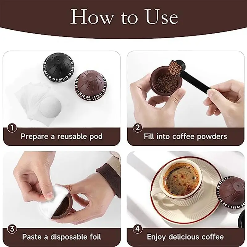 [B25B!】 Spare Parts Refillable Coffee Containers Compatible With For Vertuoline Refill Vertuoline Pod With 50 Foil Lid Pod Refil