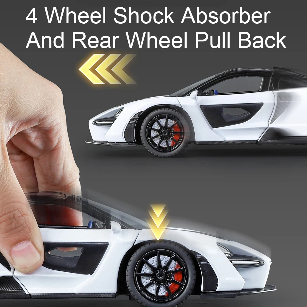 Schaal 1:24 Revuelto Senna Spray Sportwagen Model Speelgoed Geluid Licht Deuren Geopend Legering Diecast Miniatuur Voertuigen Cadeaus voor Jongens