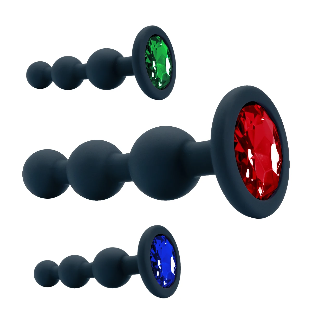 3 bolas anales cuentas sexo anal plug negro silicona butt plug para mujer hombres anal ​ Juguete Crystal Base Sex Toys Analplug Anal Trainer