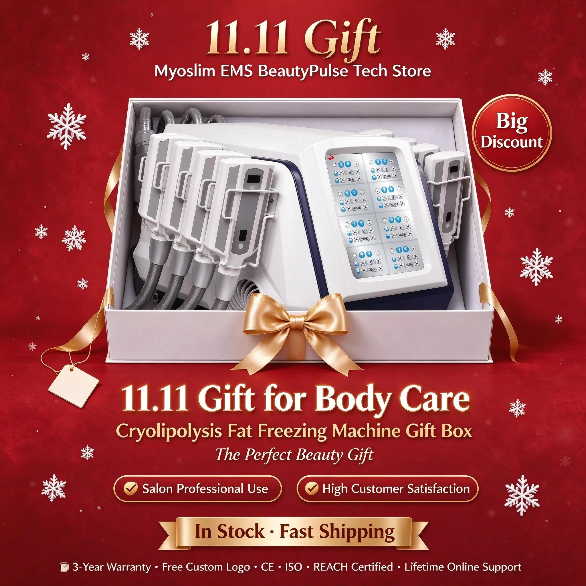2026 Newest Multifunctional 8 Handles Fat Freezing Cryo Machine Cooling Cryotherapy Fat Reduction Body Slimming B51